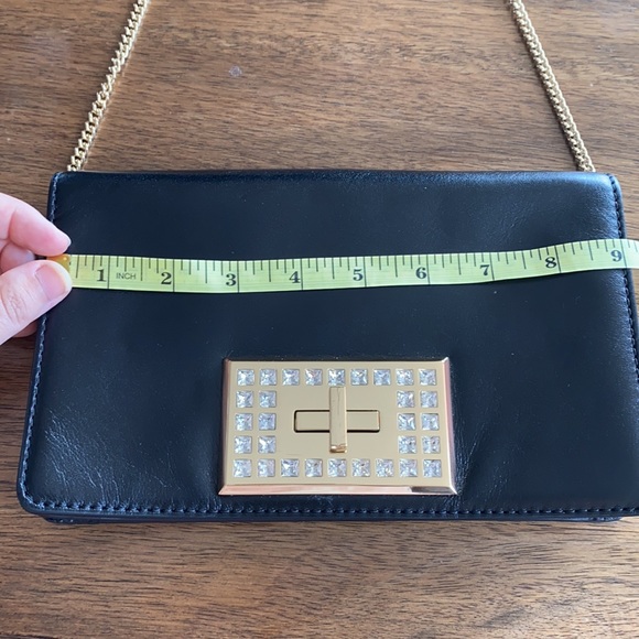 Black Michael Kors Leather Bag Gold Chain Strap - Picture 11 of 14